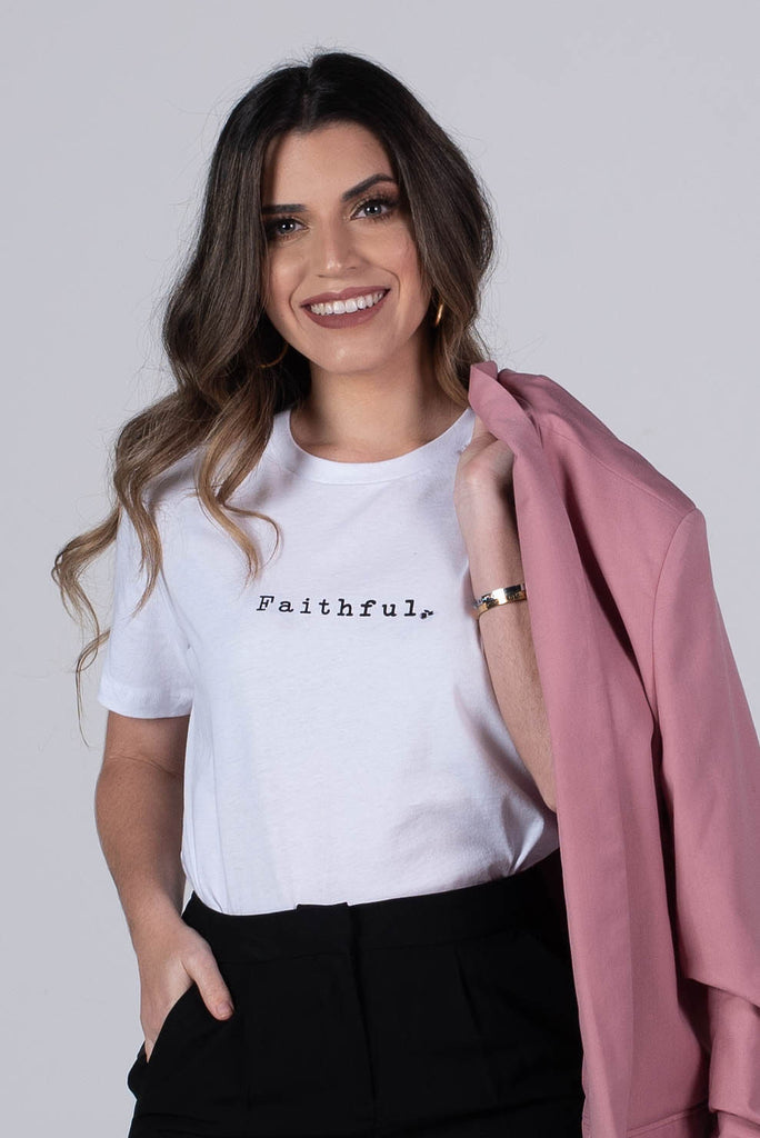 FAITHFUL TEE- Hibiscus